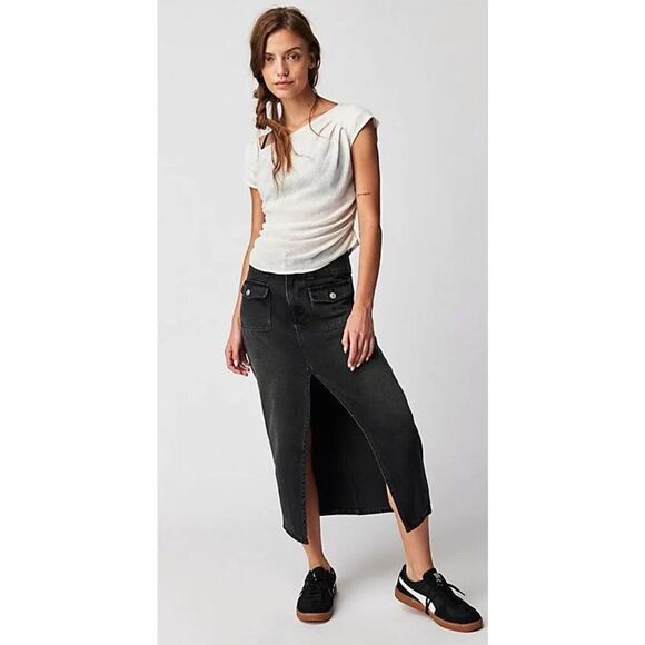 Free People We The Free Skirt Womens Size 26 Black...